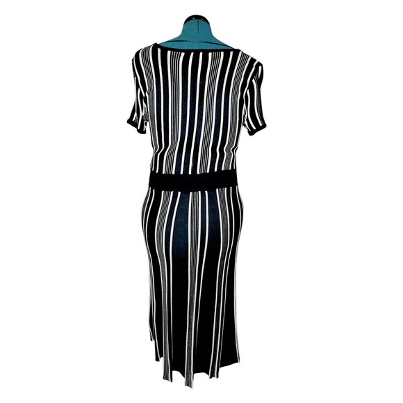 H&M And Madonna 2007 Collab Striped Cap Sleeve Dress Women's Size Medium V Neck - Picture 6 of 6
